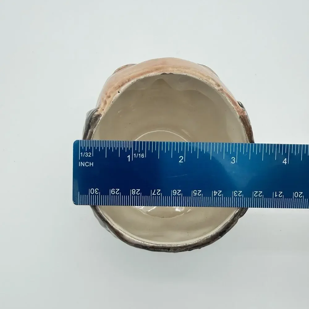 Antique Ceramic Figural Tobacco Jar Man In Hat No. 3795 Hand Painted Majolica